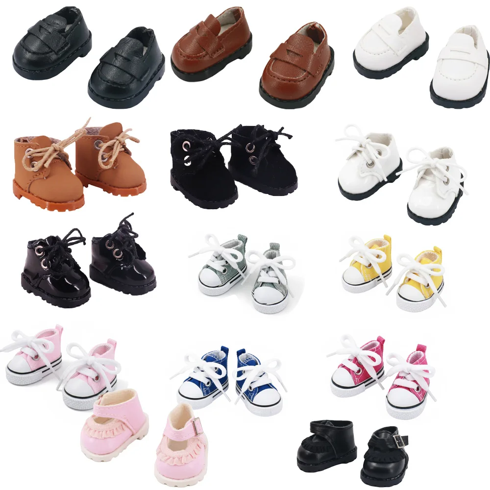 

4cm Doll Shoes Suitable for 17cm Doll BJD Doll Accessories Shoes Canvas Shoes Leather Shoes Boots Children's Gift