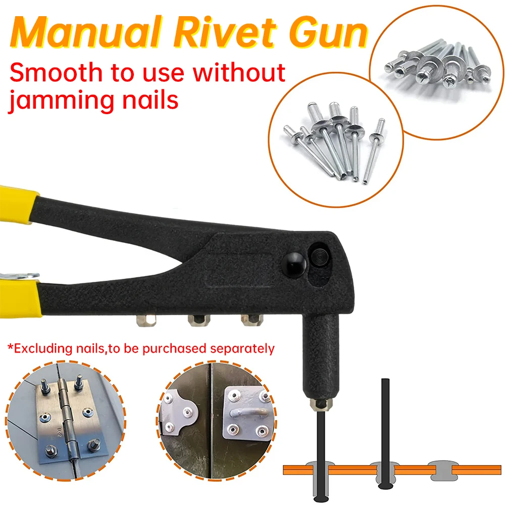 Heavy Duty Riveter Gun Set Hand Riveter Set Blind Rivet Pliers Gun DIY Rivets Nut Automotive Tools for 2.4/3.2/4.0/4.8 mm