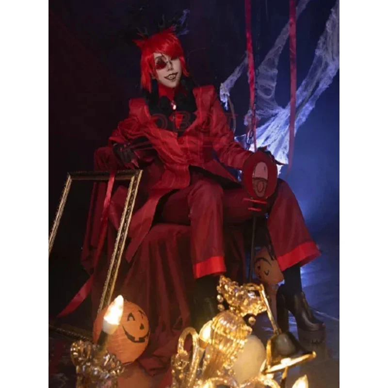 Hazbin コスプレホテル制服アラストアコスプレ衣装成人男性ハロウィンカーニバルクリスマス衣装赤いスーツアニメコスプレ