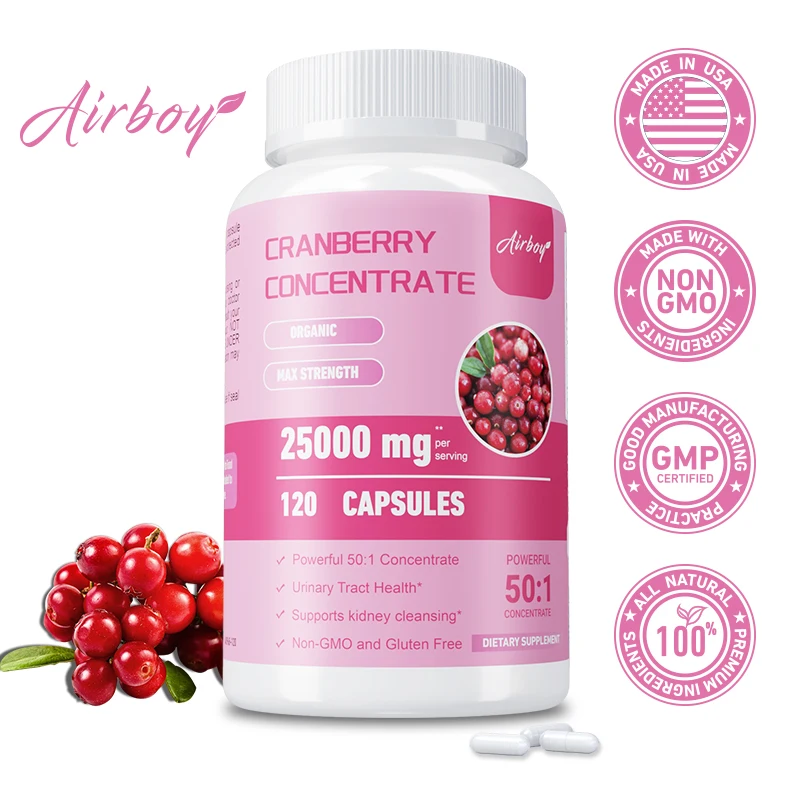 

Cranberry Extracts Capsules - Urinary Tract Cleansing and Detoxification, Bladder Health, Kidney Cleansing