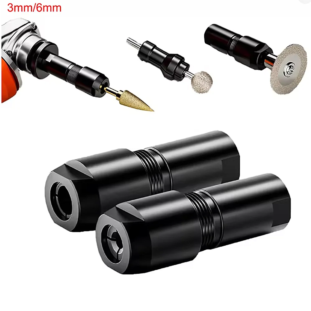 3/6mm Angle Grinder to Straight Chuck Adapter Metal Wood Stone Grinding Polishing Compatible Rotary Tools Duty Conversion Kit ﻿