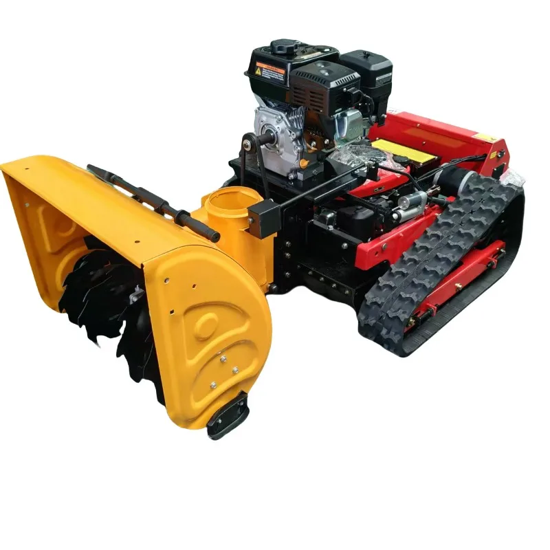 

Remote control crawler snow removal and lawn mower robot construction machinery pavement sweeping and grinding all-in-one