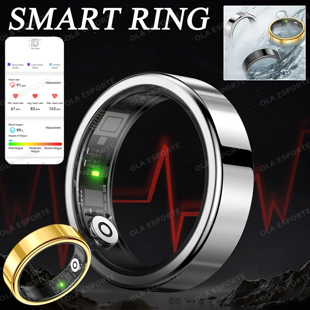 

New Ultra-Thin Smart Ring 5ATM Waterproof Health Monitoring Heart Rate&Oxygen Monitor Sport Modes Fashional Smartring Men Women