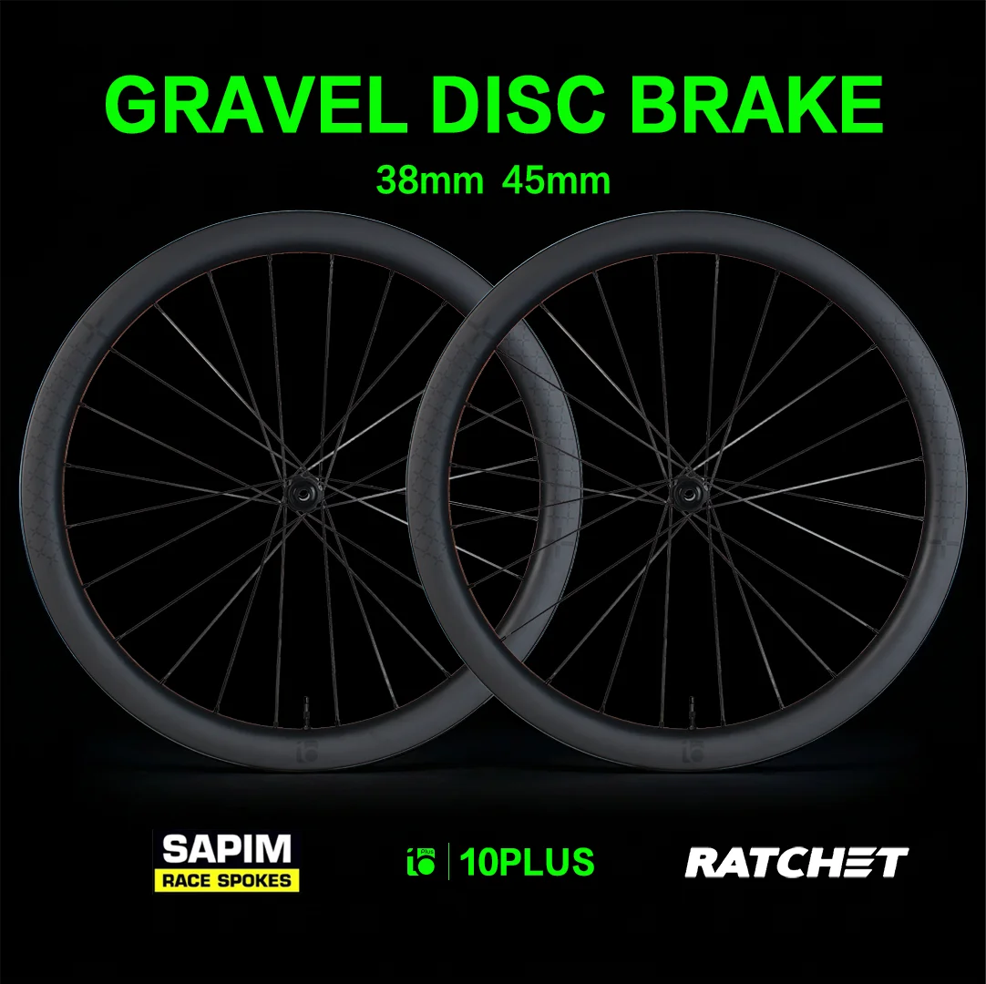 10PLUS GRAVEL Carbon Wheelset T Series Pro Sapim Cx Ray Disc Brake 36T Star Ratchet Tubeless 700C