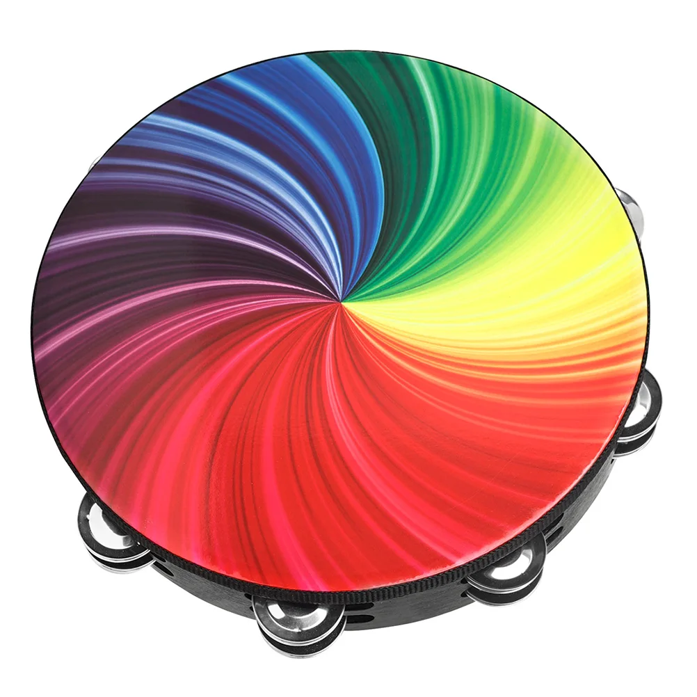 Tambourin H tambour jouet 10 pouces Double rangée coloré enfants Instrument de musique fête d'anniversaire faveur étudiant danse accessoire Percussion