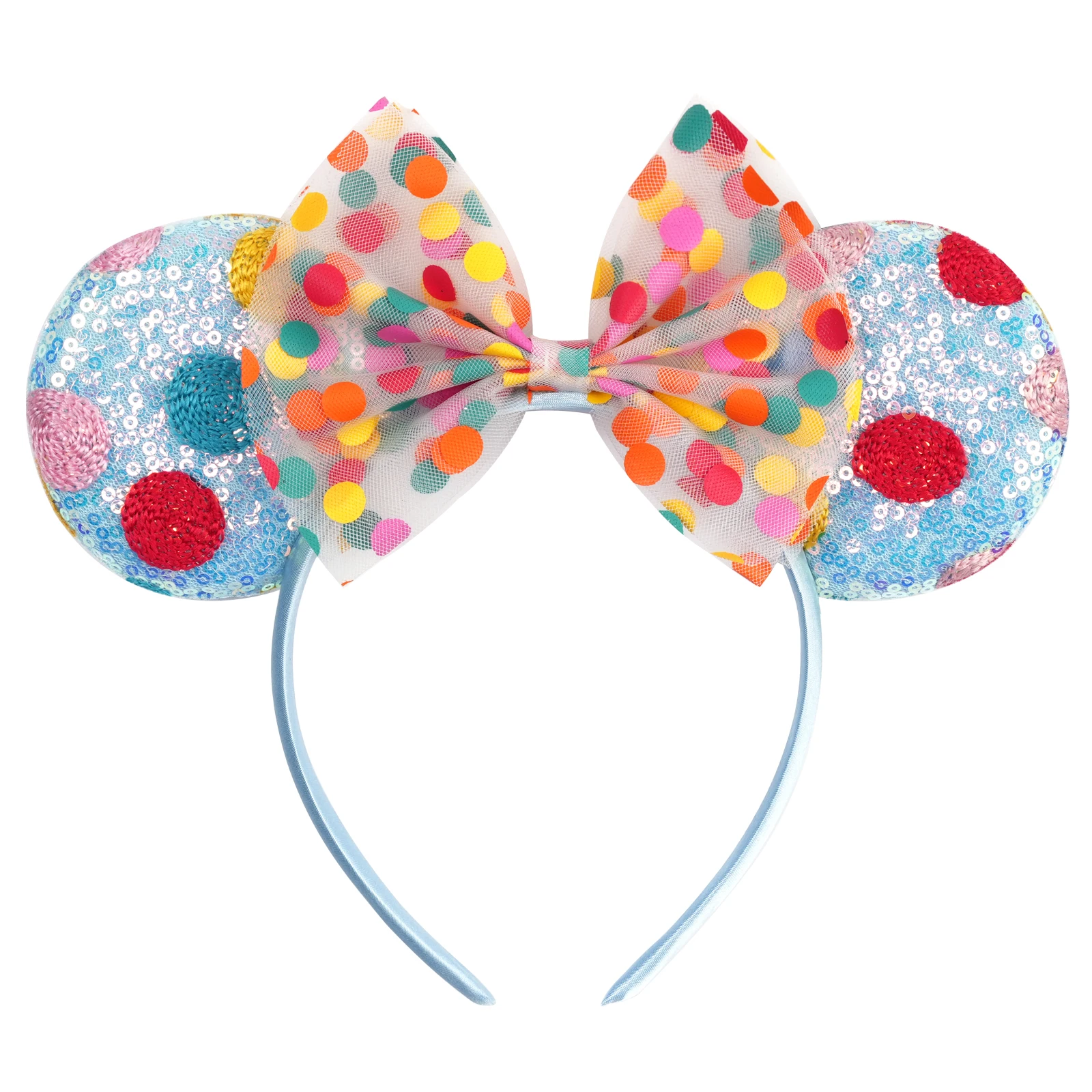 

1pc Disney Princess Mickey Mouse Ear Hair Strap Polka Dot Bow Hair Hoops Theme Park Role Playing Women Girls Party Decorations