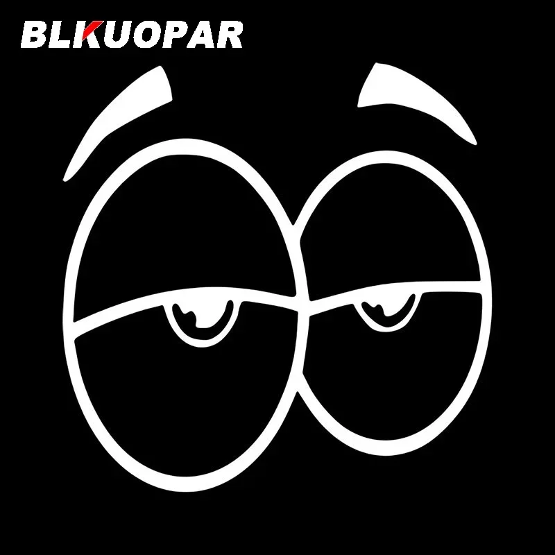 BLKUOPAR Interesting Confuse The Eye Expression Car Stickers Occlusion Scratch Decal Die-cut Personality Cartoon Air Conditioner