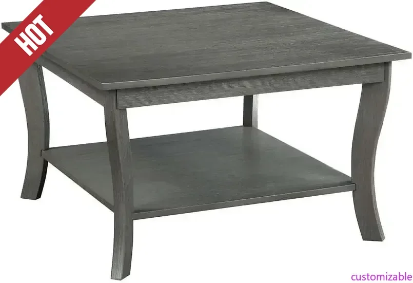 

Настраиваемый квадратный журнальный столик American Heritage, проволочная кисть темно-серого цвета