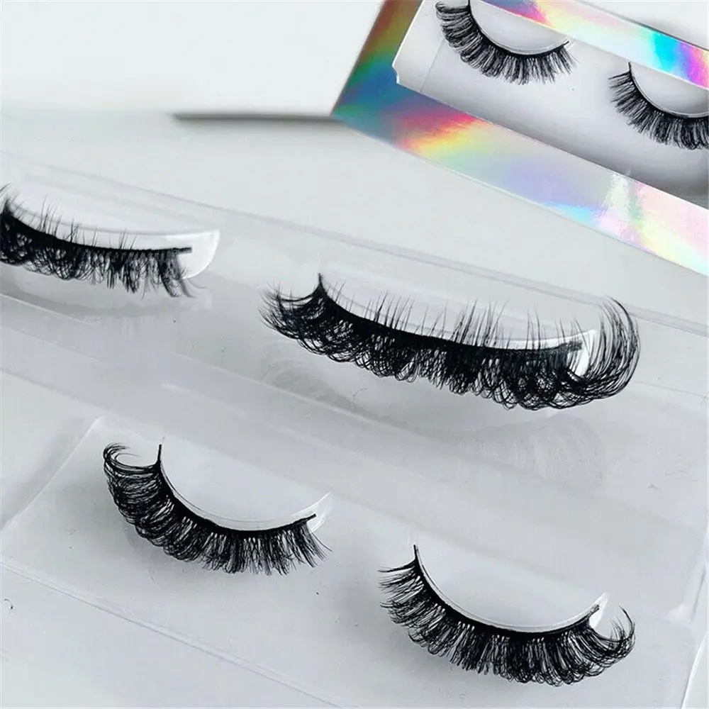 Per la festa di Halloween Cosplay lungo arricciato pieno Wispy Fluffy Russian Strip Lashes ciglia finte D Curl Faux Mink Lashes