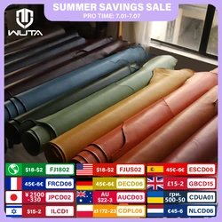 WUTA 3 Square Feet Irregular Colored Vegetable Tanned Cowhide Leather Piece DIY Full Grain Waxed Genuine Leather