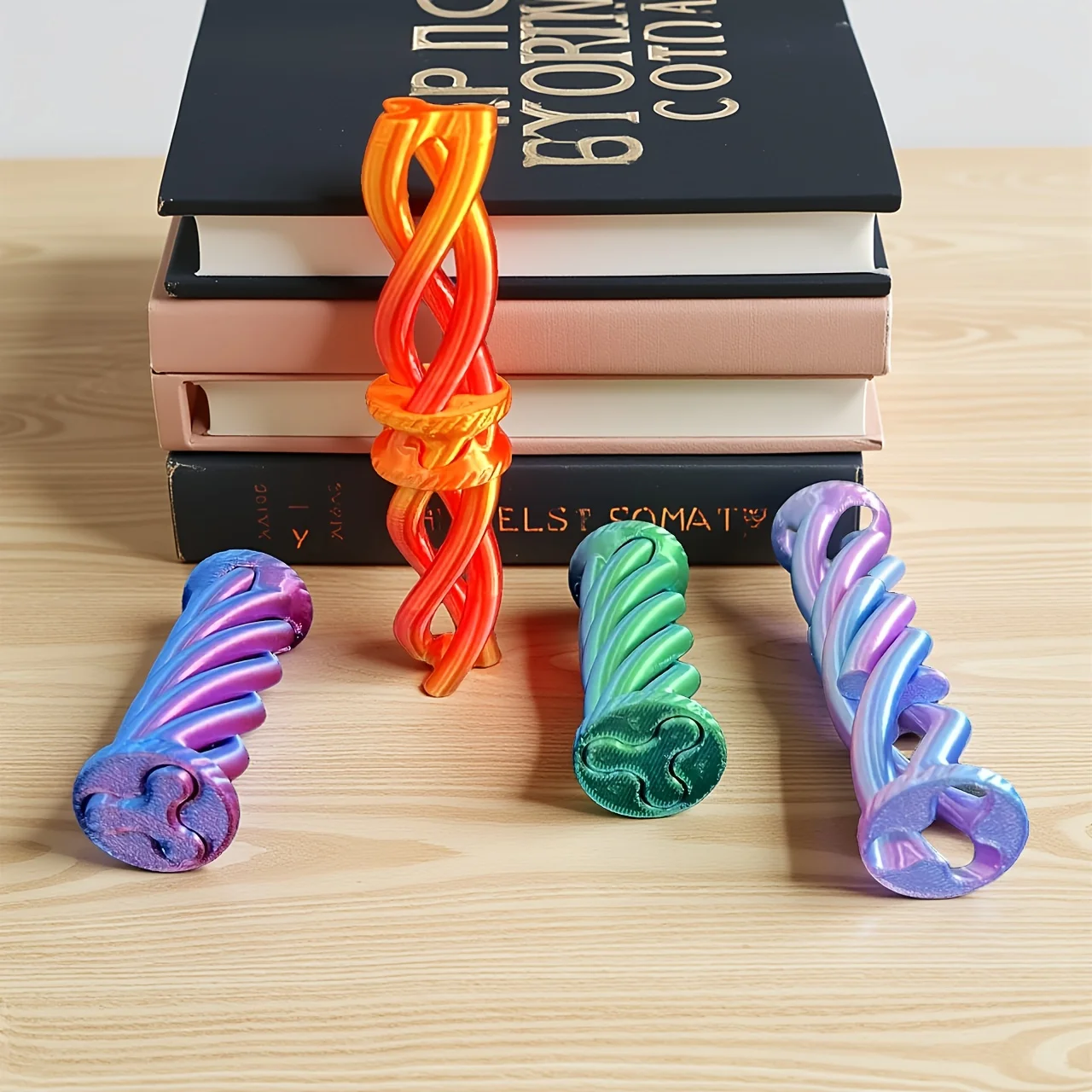 Fidget Spinner Spiral Three-dimensional Puzzle Toy 3D Printed Desk Ornament - Colorful Gradient Spiral Design Stress Relief Toy
