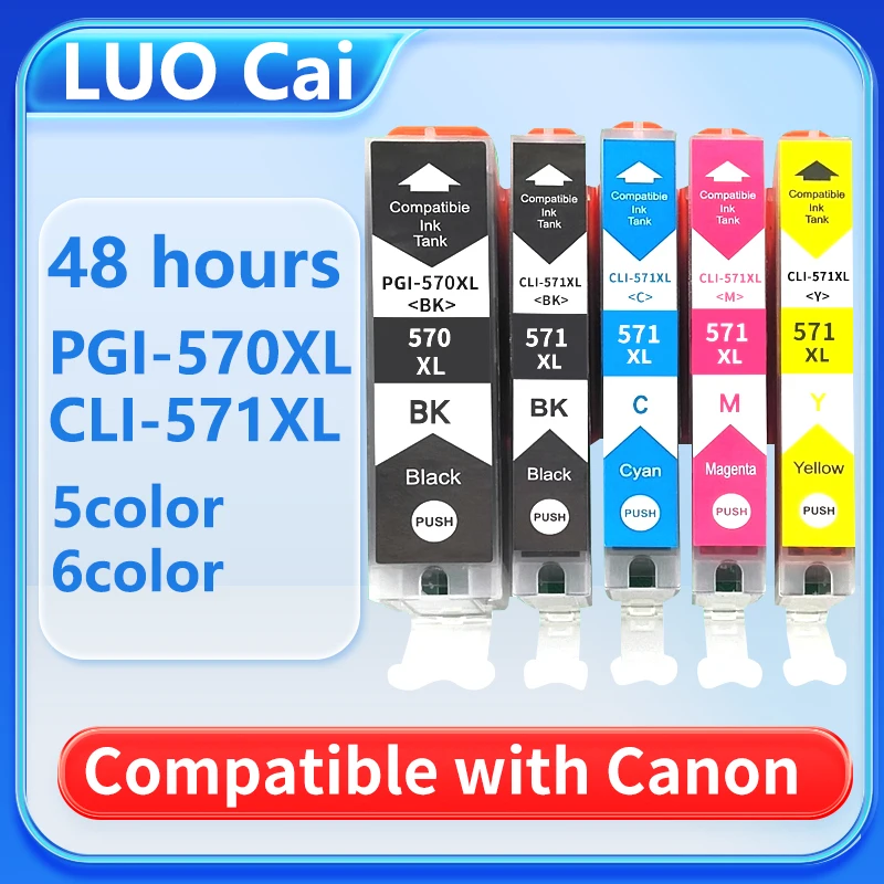 

1 компл. 570 571 PGI-570 CLI-571 Сменный картридж для принтера Canon PIXMA MG5750 MG5751 MG5752 MG6850 TS6050 TS5050 TS5051