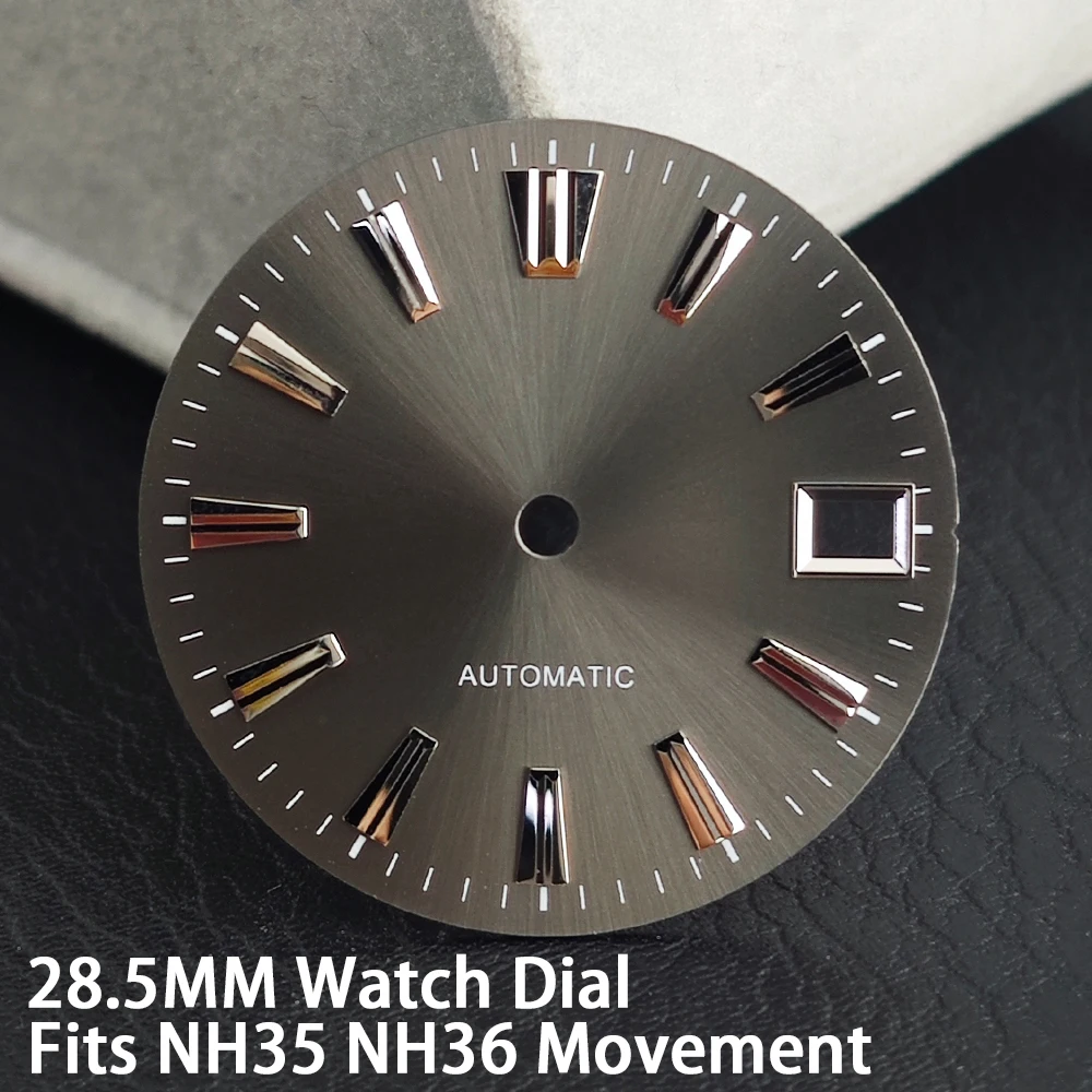 28,5-mm-Uhrzifferblatt mit Einzelkalender, passend für NH35 NH36 Uhrwerke, Zubehör, NH35-Zifferblatt, Ersatzteile für Herrenuhren – Detail 3