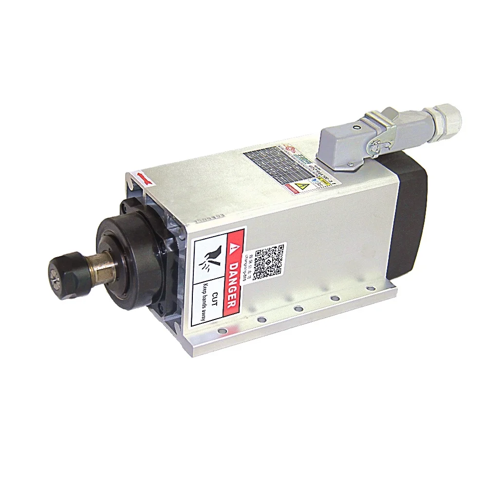 3.5kw Square Air Cooled Electric Spindle Motor With Flange For CNC Machine