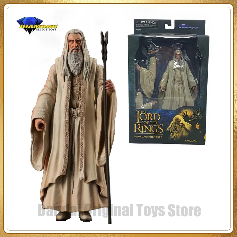 In Stock Original Diamond Select Toys DST The Lord of the Rings Saruman 7 Inch Anime Action Figures Collection Model Toy