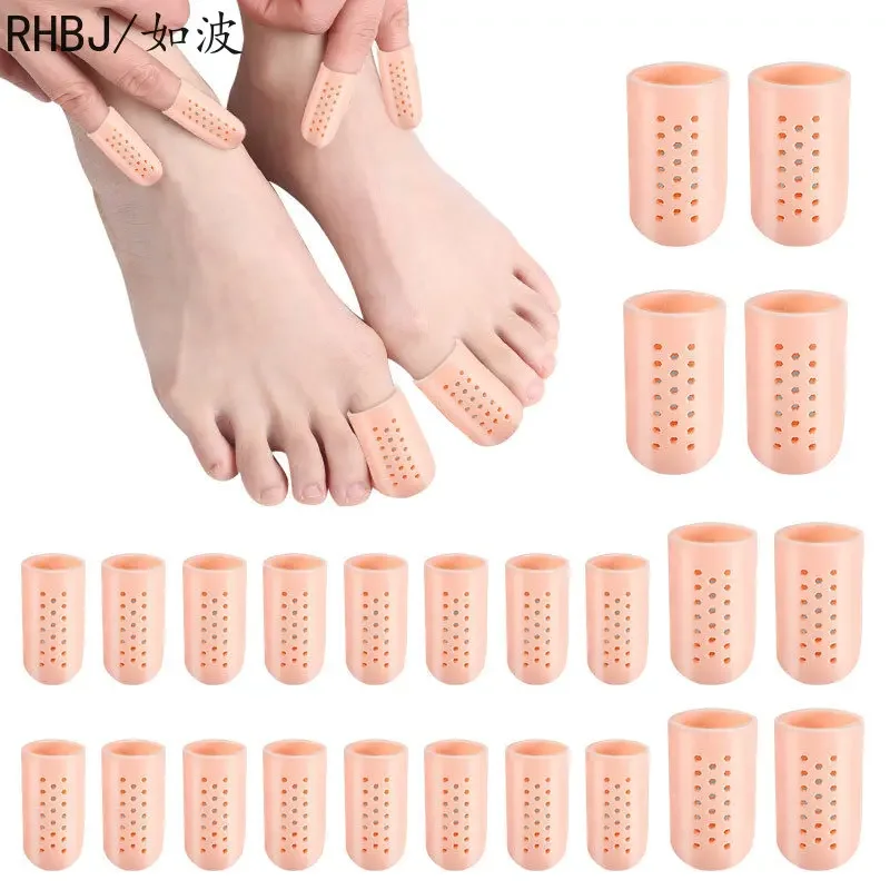 2Pcs=1Pairs Silicone Finger Toe Cap Protector Cover Thumb Sleeve Corn Blisters Pain Relief Toe Tube Bunion Correction Foot Care