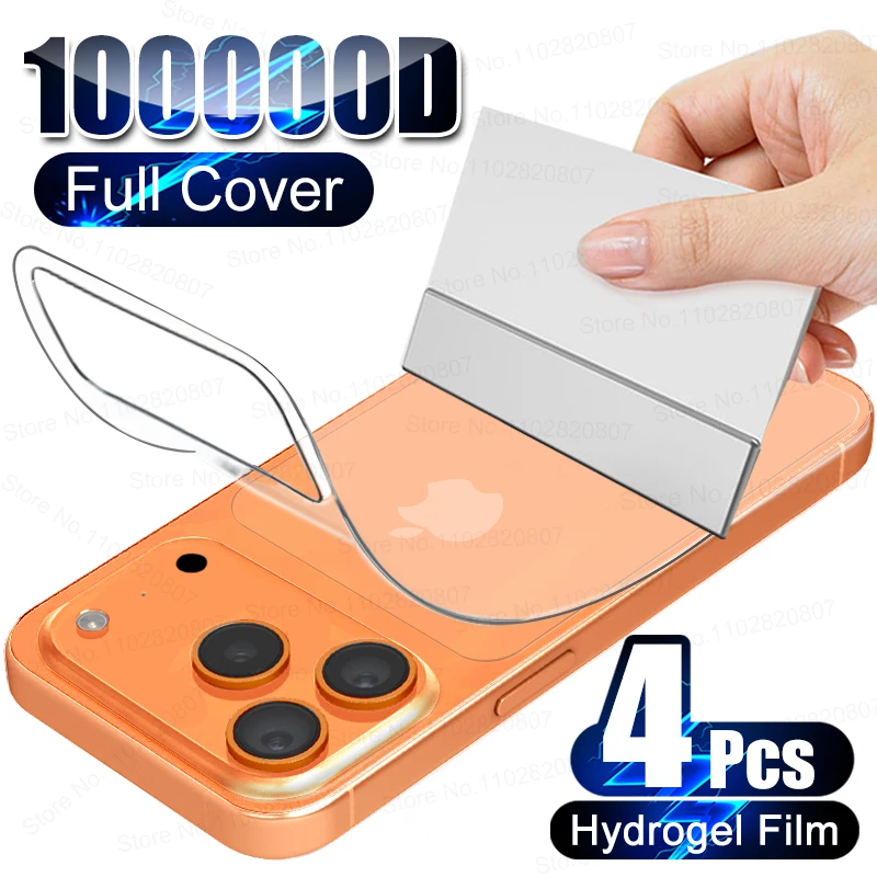 4 قطعة هيدروجيل واقي للشاشة السينمائية لابل آيفون 17 16 برو ماكس 15 14 زائد 13 12 Mini 11 X XR XS 8 7 6 SE 17 اكسسوارات الهواء