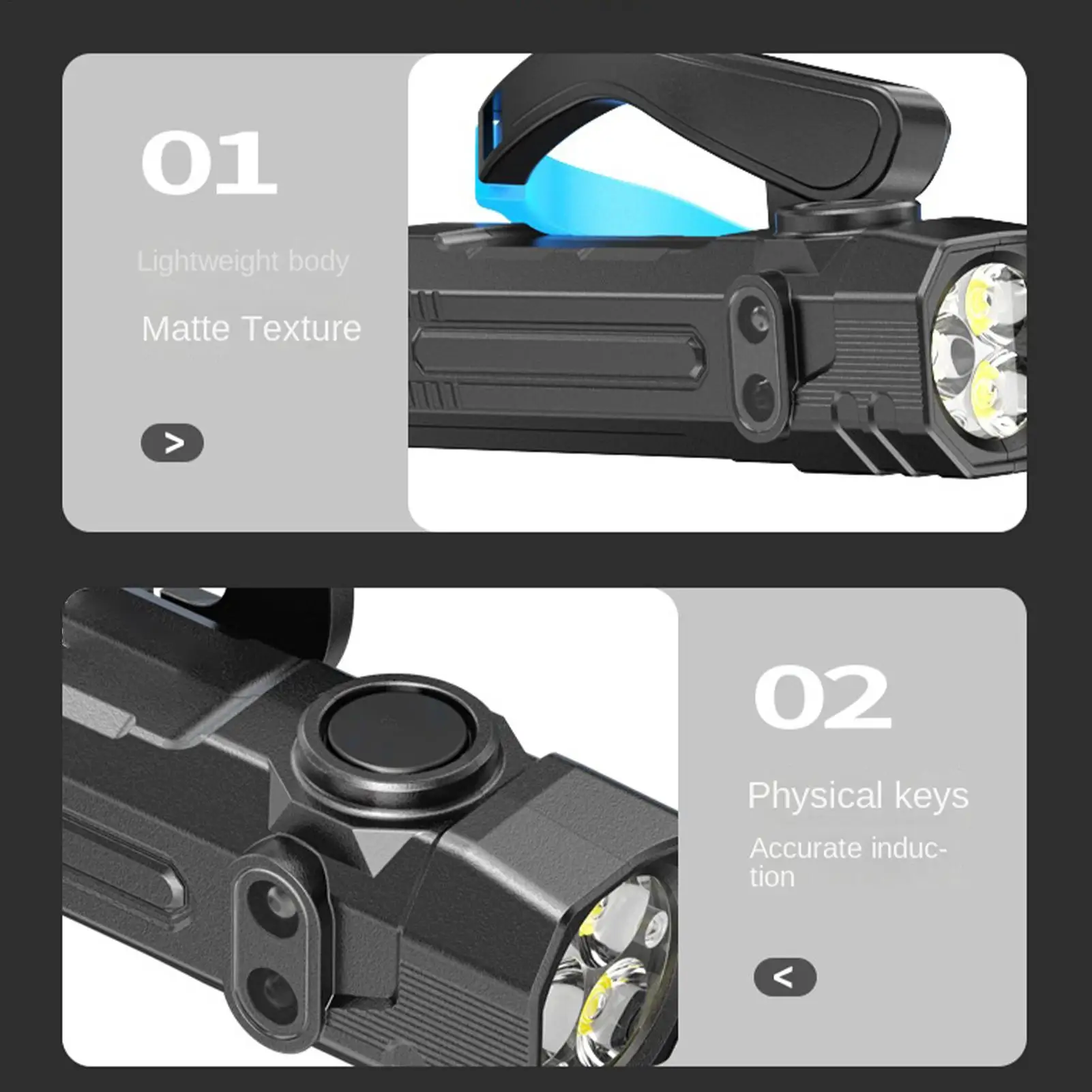 Headlamp Flashlight Ear Worn Motion Sensor Waterproof Headlight Camping Headlamp Rechargeable For Backpacking Camping Caving