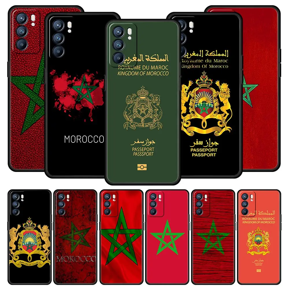 Morocco Flag Passport Phone Case For Oppo Find X5 Pro Reno7 SE Reno6 Z 5G A54 A53 A52 A9 2020 A95 A16 A76 A74 A12 Silicone Cover