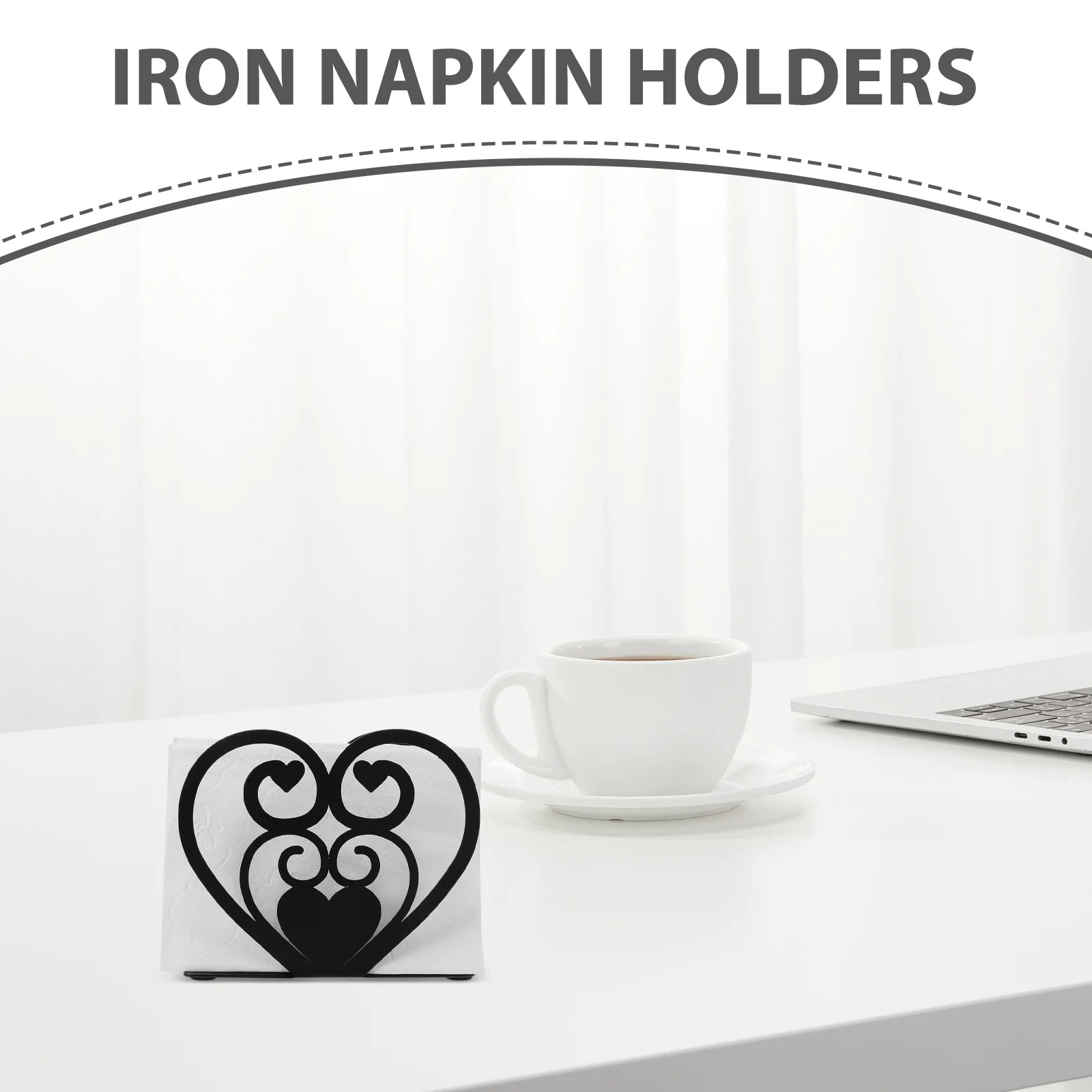 

Vintage Style Iron Napkin Holder Heart Design Metal Paper Tissue Stand for Table Restaurant Home Kitchen Napkin Holder