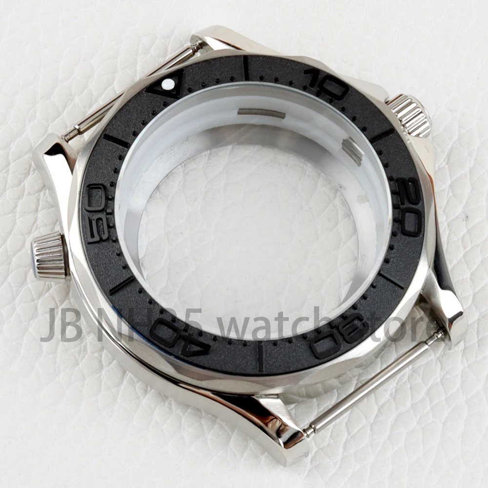 41mm Silver NH35 Watch Case Stainless Steel Fit Seiko NH35 NH36 Automatic Movement 31mm Dial Seamaster 300 Case Watch Parts image 3