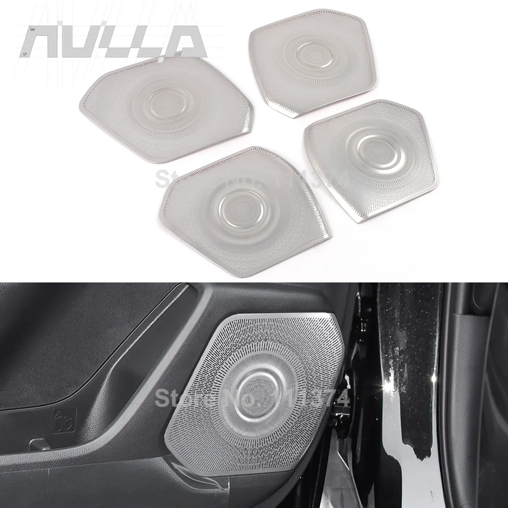 For Toyota Highlander XU70 Kluger 2021 2022 2023-2026 Interior Audio Speaker Horn Decorative Trim Cover Chrome Accessories