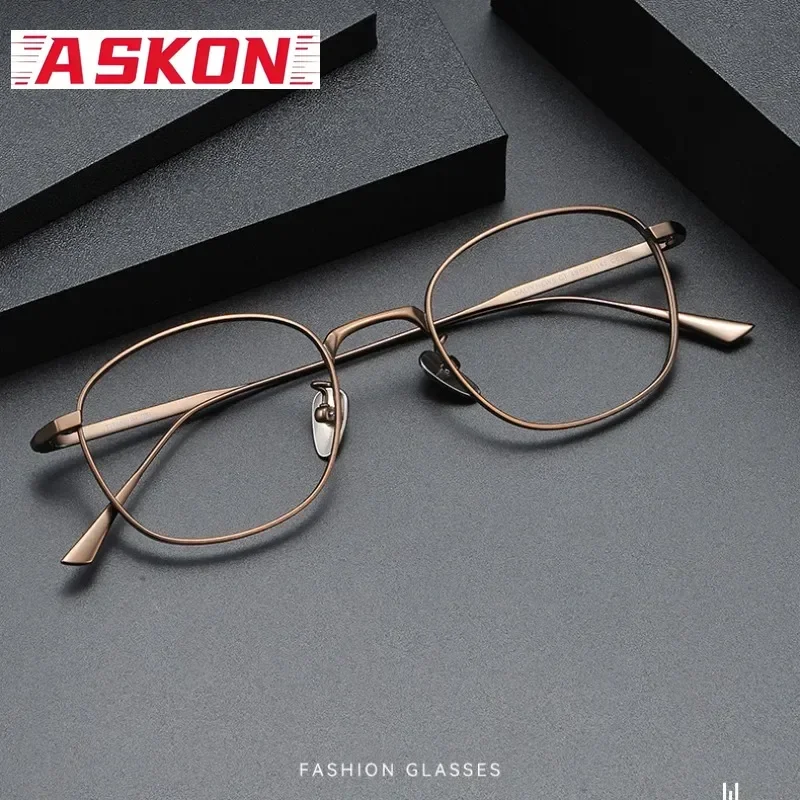 ASKON Ultra-light Titanium Square Glasses Frame Men Presbyopia Business Eyeglass Frames Man Classic Reading Myopia Prescription