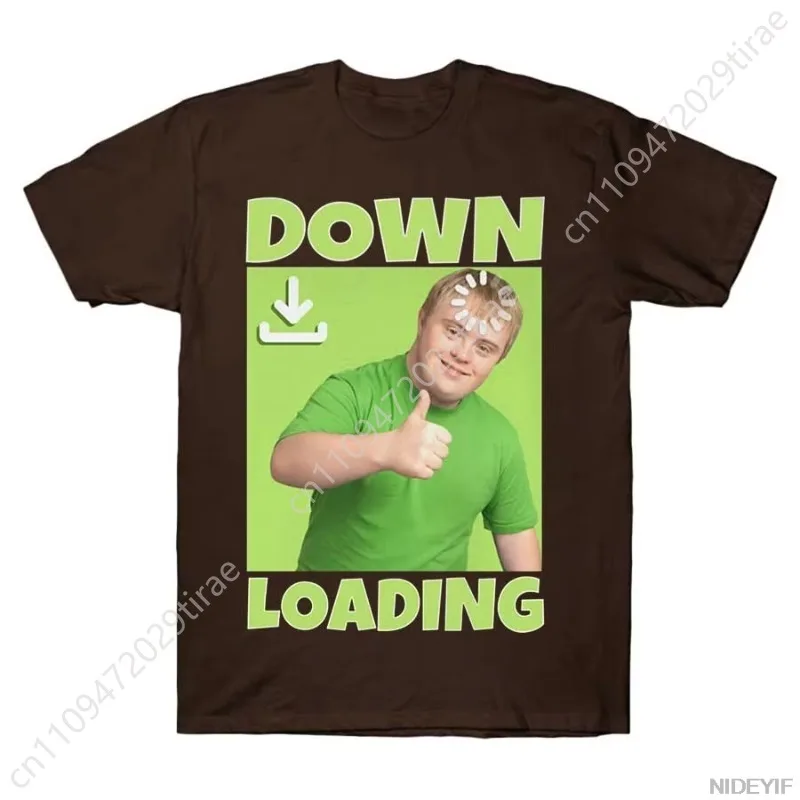 Down Loading Funny Meme T-shirt For Men Women 100% Cotton T Shirts Short Sleeve Tops