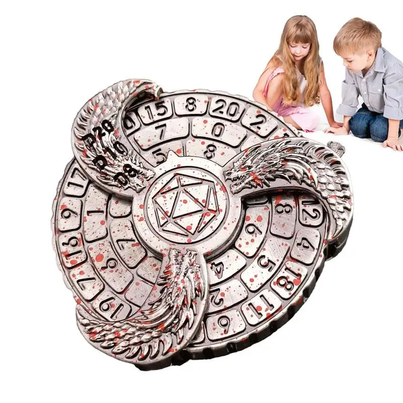 

Portable Board Game Dice Portable Mixed Dice Disc With Box Rotating Dragon Dice Spinner For Engraved Letter Number Pattern