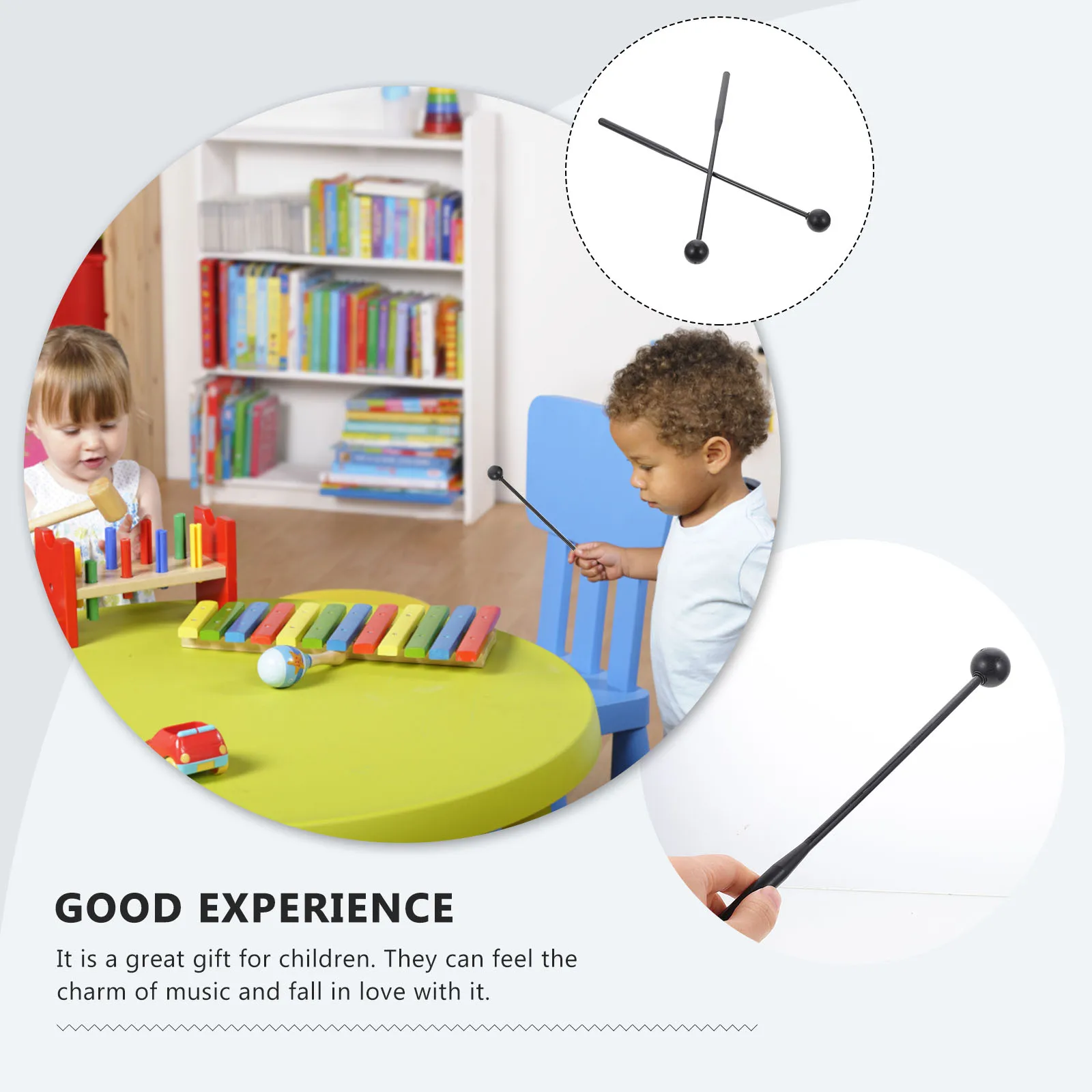 

2pcs Drum Sticks Premium Percussion Mallets For Xylophone Marimba Tongue Drum Plastic Hammer Musical Instrument