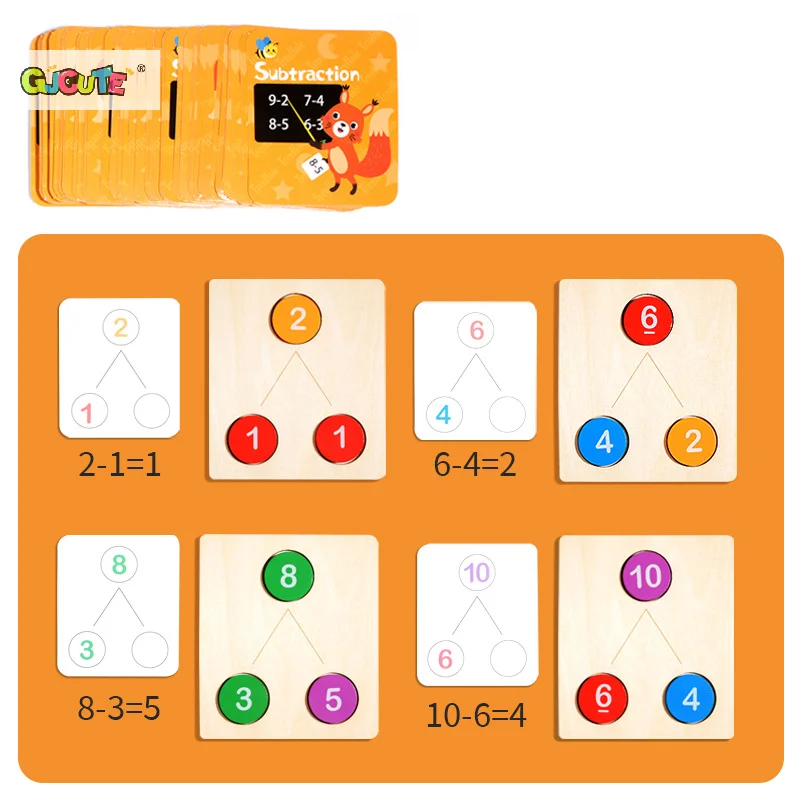 أطفال الرياضيات التعليم المبكر وسائل تعليمية خشبية التحلل الرقمي الحساب لعبة مونتيسوري عدد الإدراك العد اللعب