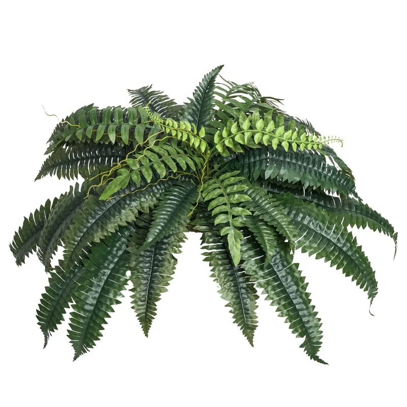 

2 Pcs Artificial Boston Ferns Plastic Indoor Outdoor Decor with 35 Branches