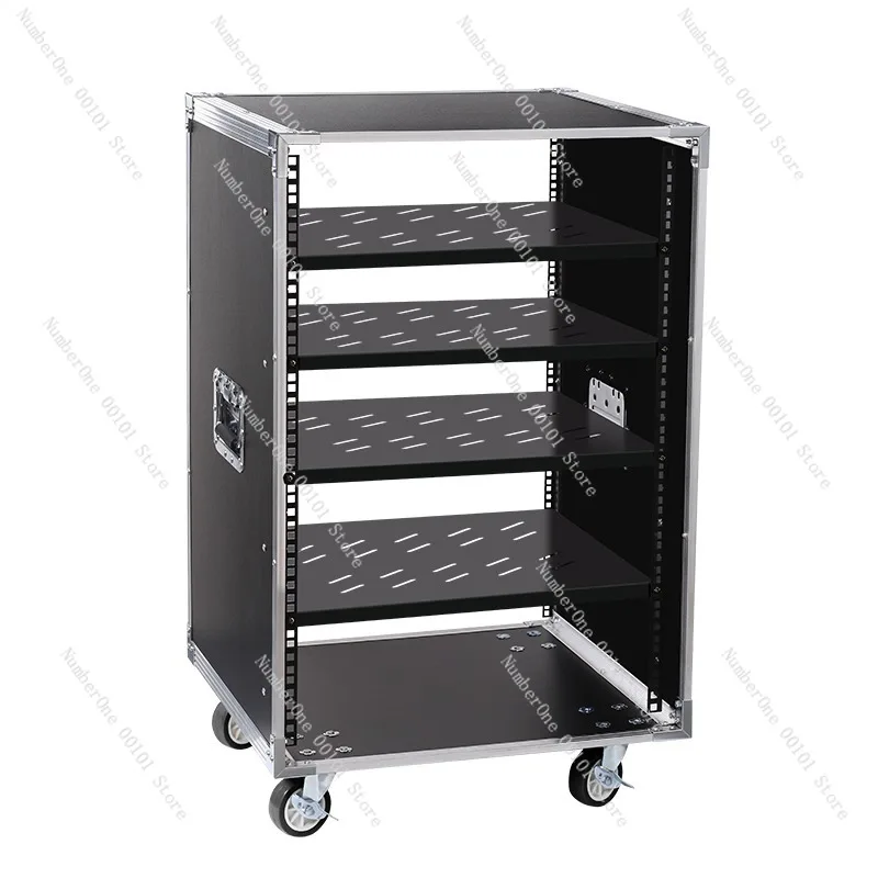 

Power Amplifier Cabinet for Home KTV Sound Equipment, 8U/12U/16U Mixing Console Shelf, Simple Aviation Box for Audio Systems