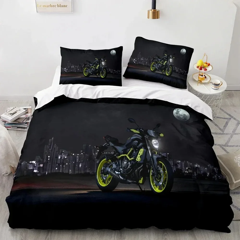 

3D Print Motorcycle Bedding Set Boys Girls Twin Queen Size Duvet Cover Pillowcase Bed Boys Adult Fashion Home Textileextile
