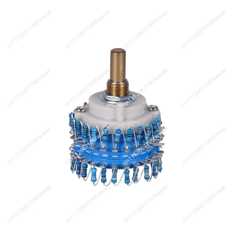 For High precision 24 level 10K50K100K250K500K1M stepper dual channel volume round handle potentiometer