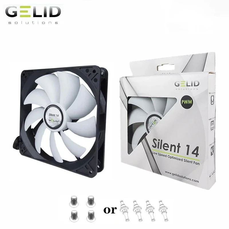 GELID Silent 9CM 12CM 14CM Computer Case Fan Quiet PWM PC Cooling Fan CPU Cooler Mute 90mm 120mm 140mm