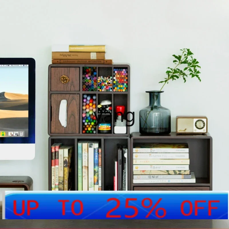 LH  desktop wooden storage file box office desk shelf simple drawer