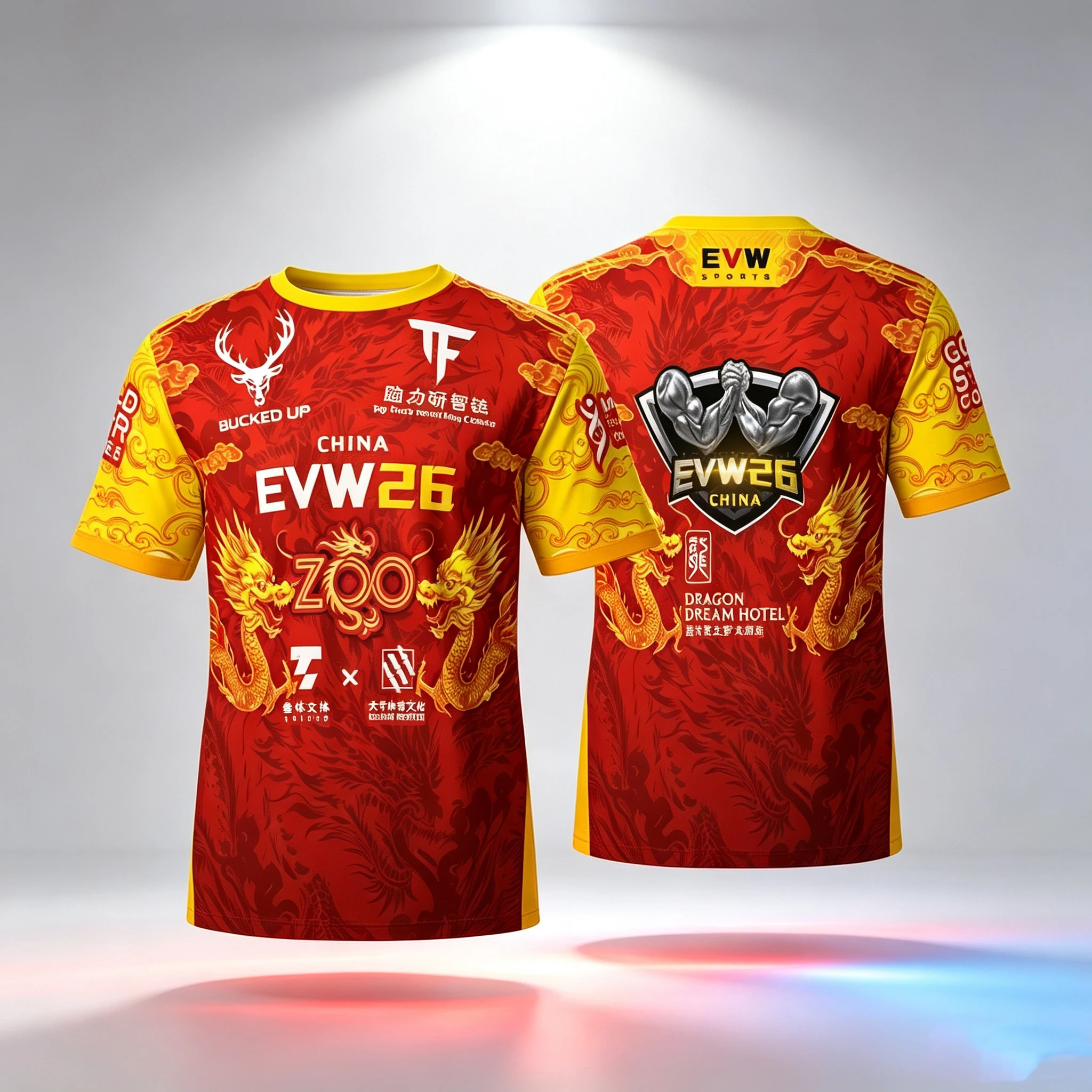 2026 East West Series Dragon Pattern Wrist Break T-shirt Atlantic City Sportswear Breathable Fitness T-shirt Parent Child Wear