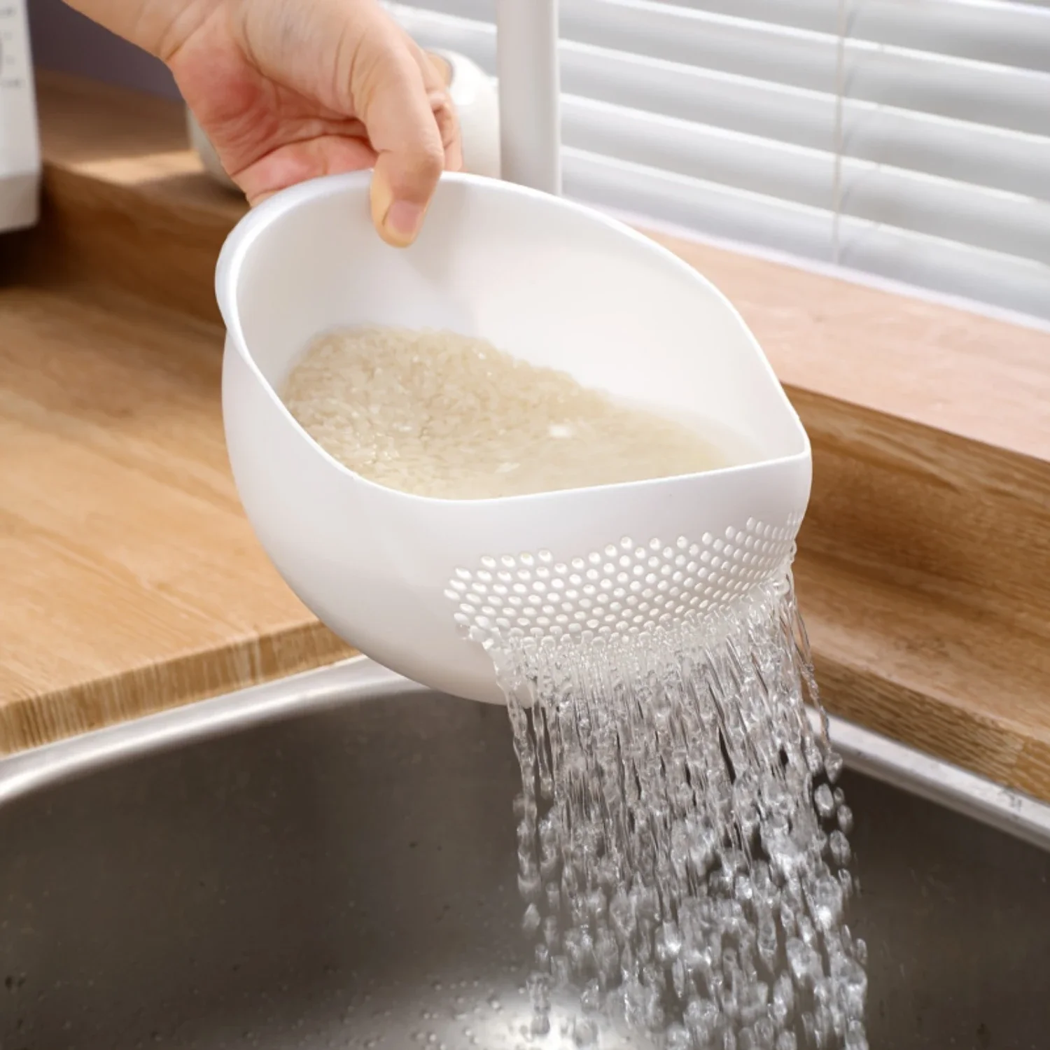 Multi-Functional Rice Washing Basket - Durable Plastic Colander & Sieve For Efficient Cleaning, Perfect For  Kitchens