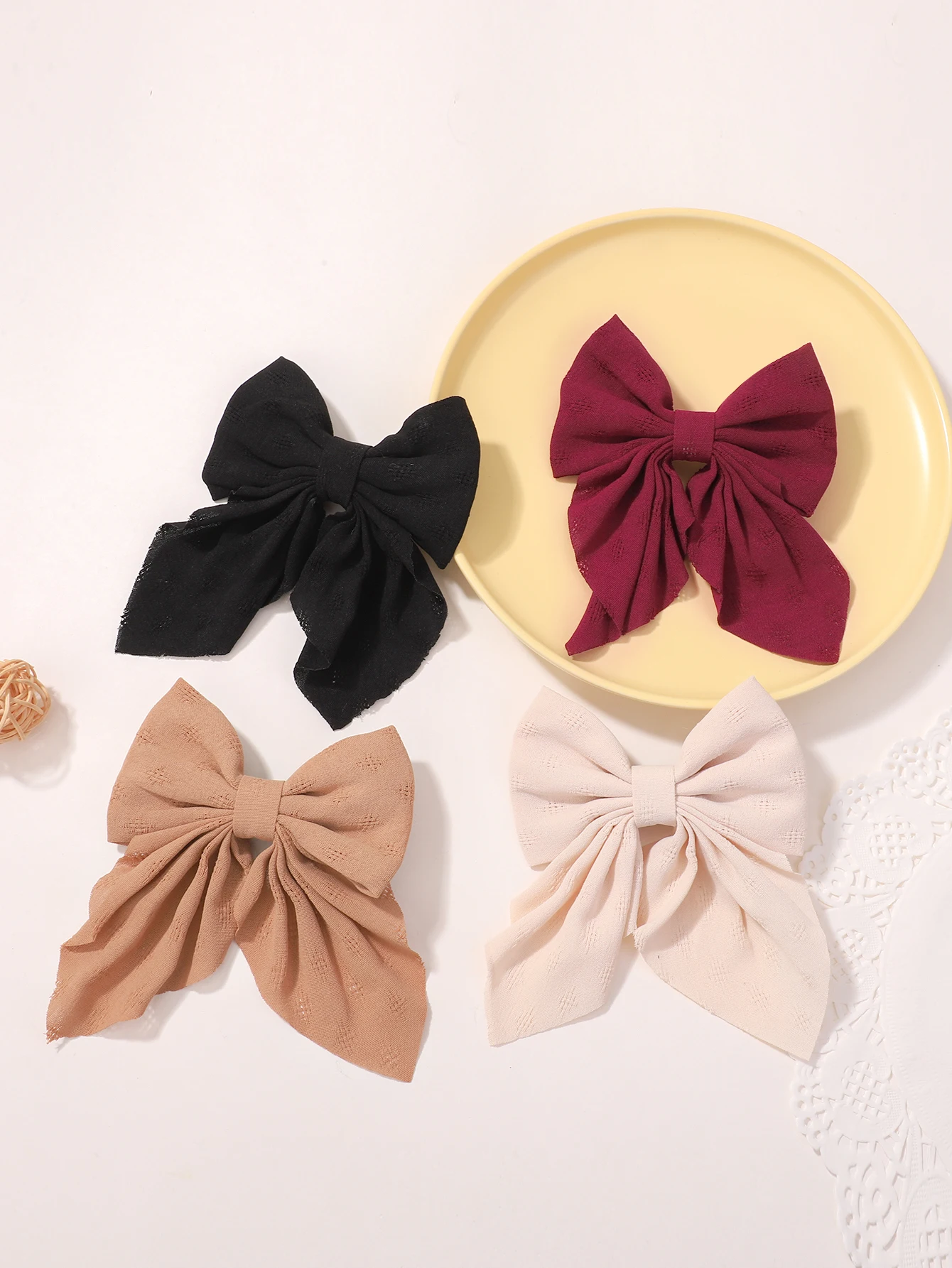 4 قطعة الساتان طبقتين فراشة القوس العلاقات الشعر للفتيات كبير الشعر Bowknot مقاطع العصرية دبوس الشعر إكسسوارات الشعر