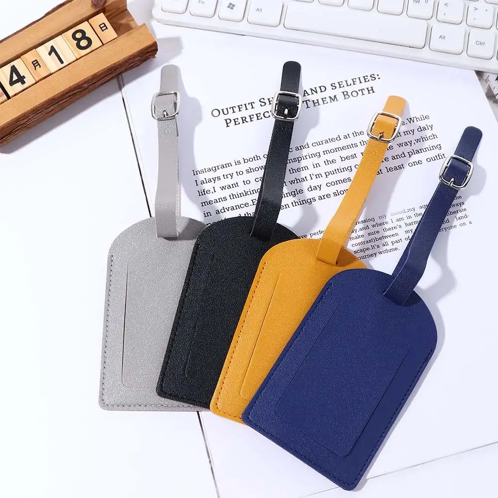 Color Airplane Luggage Tag Boarding Pass Suitcase Tag Check-in Leather PU Luggage Tag Light Soft 1Pc Travel Accessories