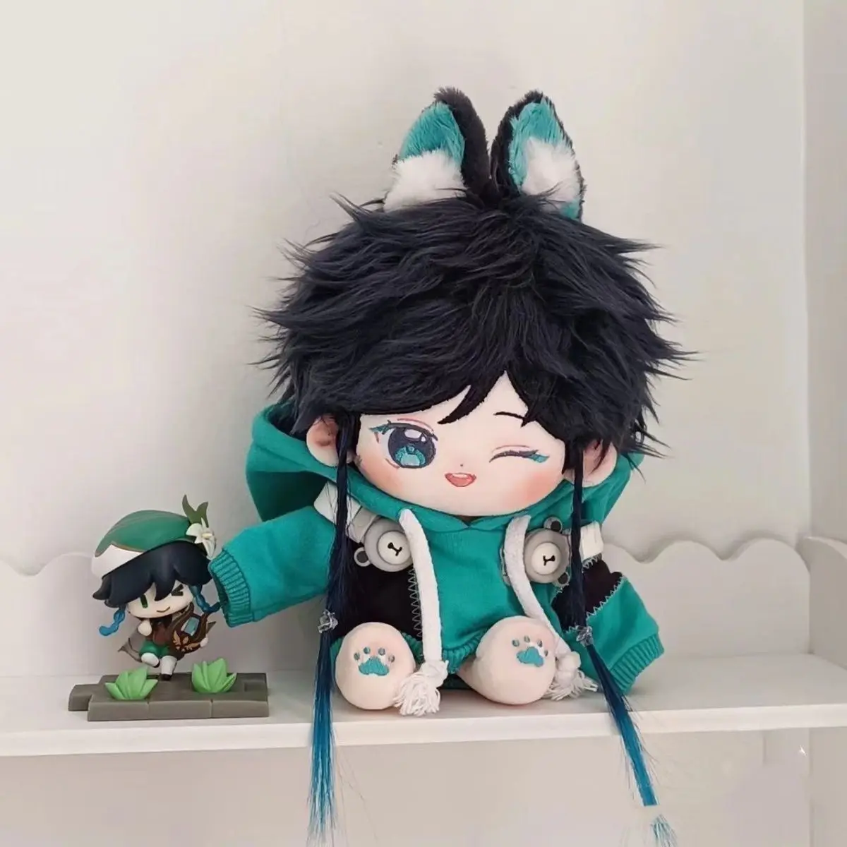 Dress-up Cotton Doll 20cm Genshin Impact Venti Stuffed Plush Pendant Toys for Kids Adult Collectible Gift Animation Game Fans