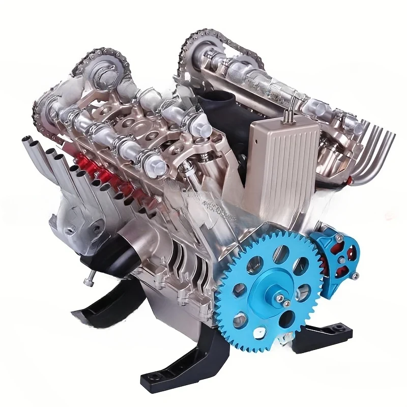 V8 Mechanical Metal Assembly DIY Car Engine Model Kit 500+Pcs Educational Experiment Toy