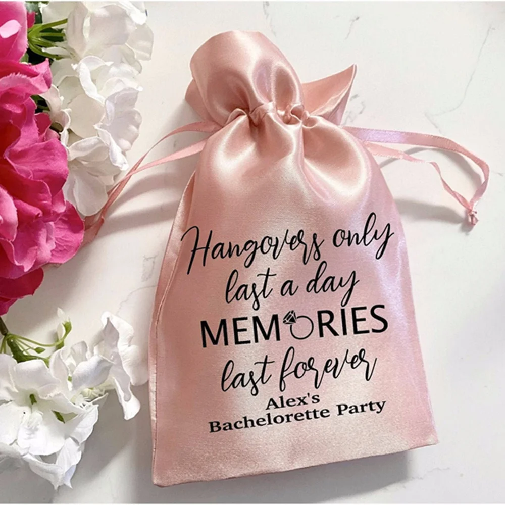 

12pcs Custom Hangovers Last a Day Memories Last Forever, Bachelorette Party Favor Bags, Hangover Kit,Recovery Kit, Bridal Shower