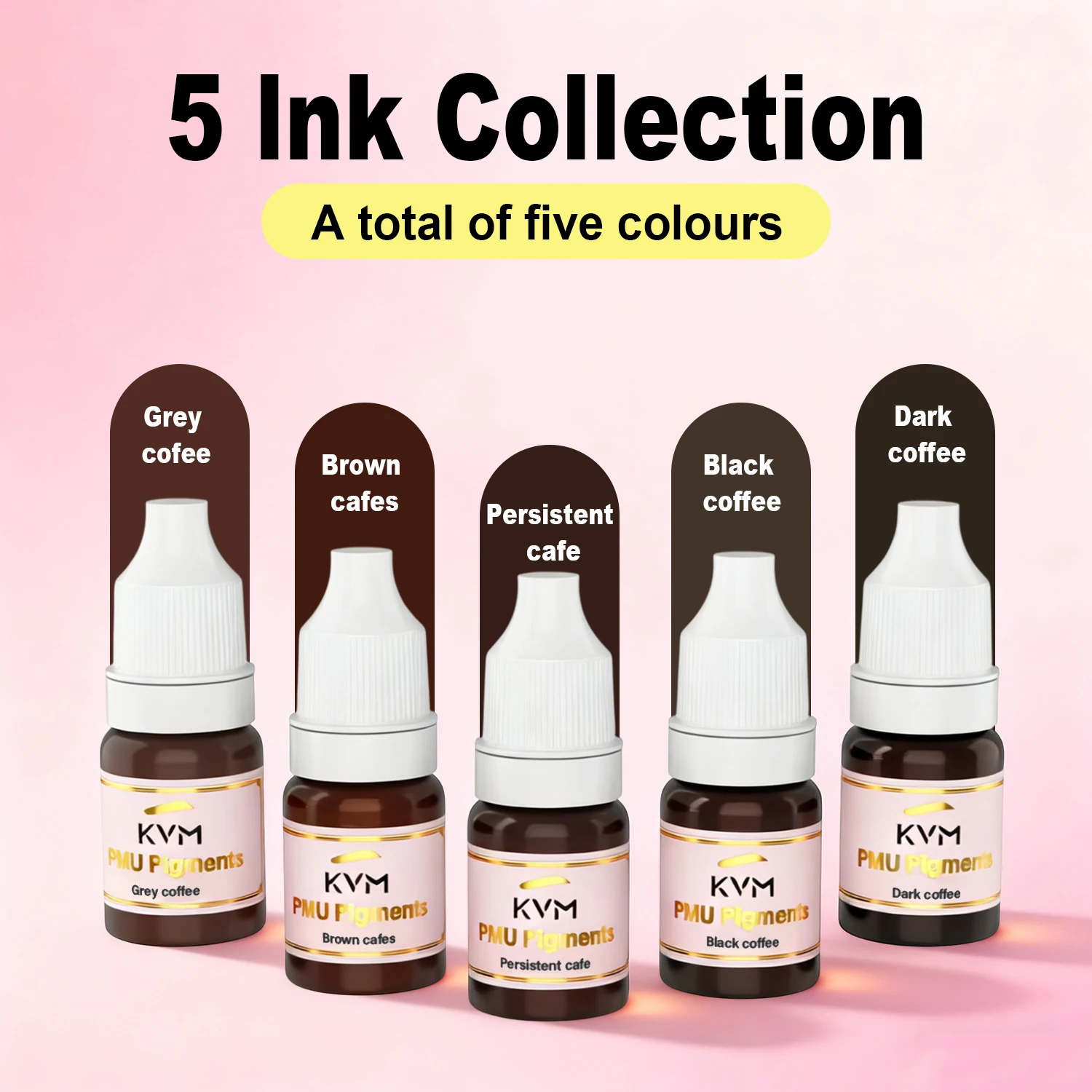 

5 цветов, 5 мл, набор чернил для татуировки в области бровей, полуперманентный макияж, татуировка, брови, подводки для глаз, пигменты, товары для татуировки красоты