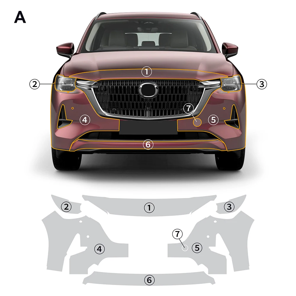

For Mazda CX80 CX-80 2025 2026 TPU Paint Protection Film Self-Healing Clear Bra Pre-cut PPF Kit Car Body Anti-Scratch Resistant