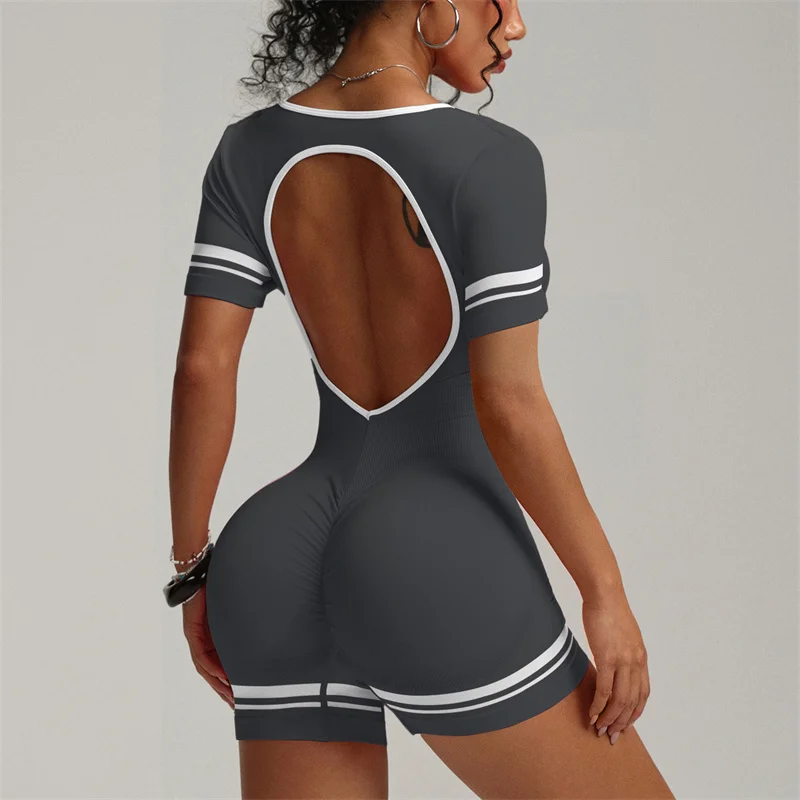 TRY TO BN بذلة يوغا قصيرة الظهر مجوفة رياضية ارتداءها اللياقة البدنية تجريب ملابس رياضية قطعة واحدة الدعاوى الصالة الرياضية امرأة الملابس