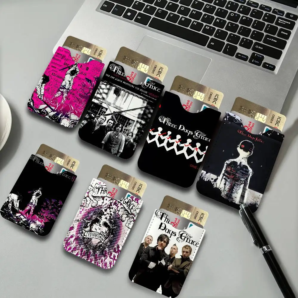 Porte-cartes de crédit en cuir PU Rock Band T-Three Days Grace, porte-cartes de visite fin, organisateur d'identité antivol pour hommes et femmes