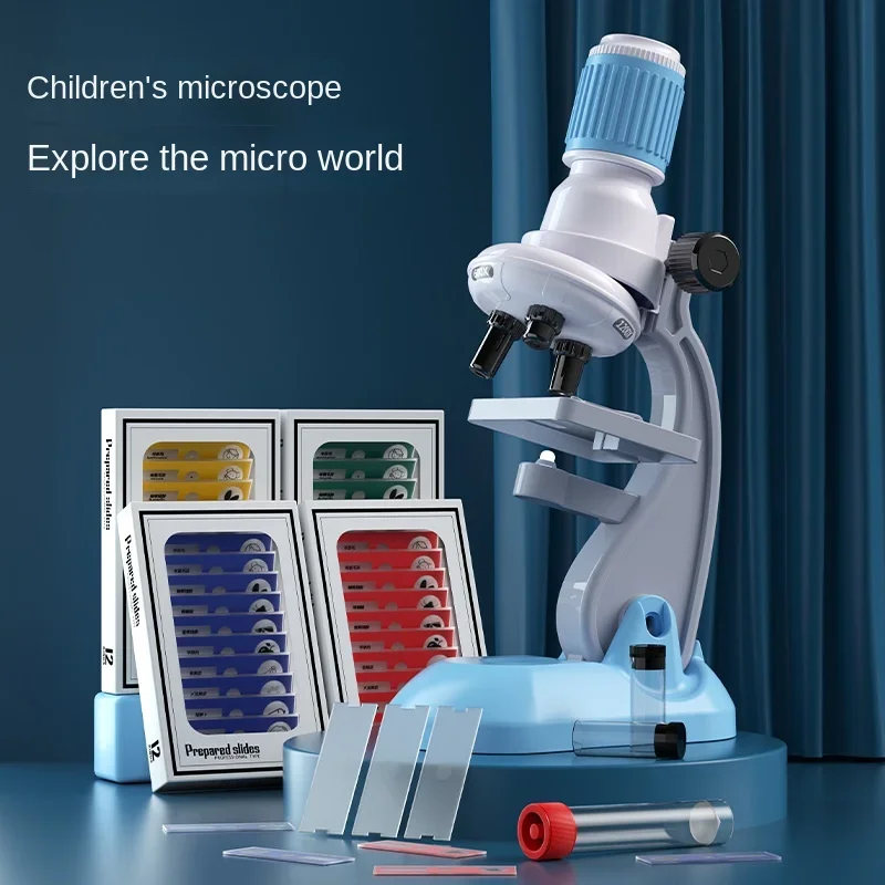 Children\'s microscope 1200 times professional scientific equipment biological experiment set junior high school version