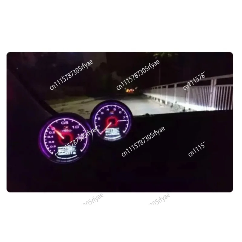 Car Turbo Gauge Digital Display 7 Color Racing Meter Boost Oil Pressure Temperature Water Temperature Vacuum Tachometer